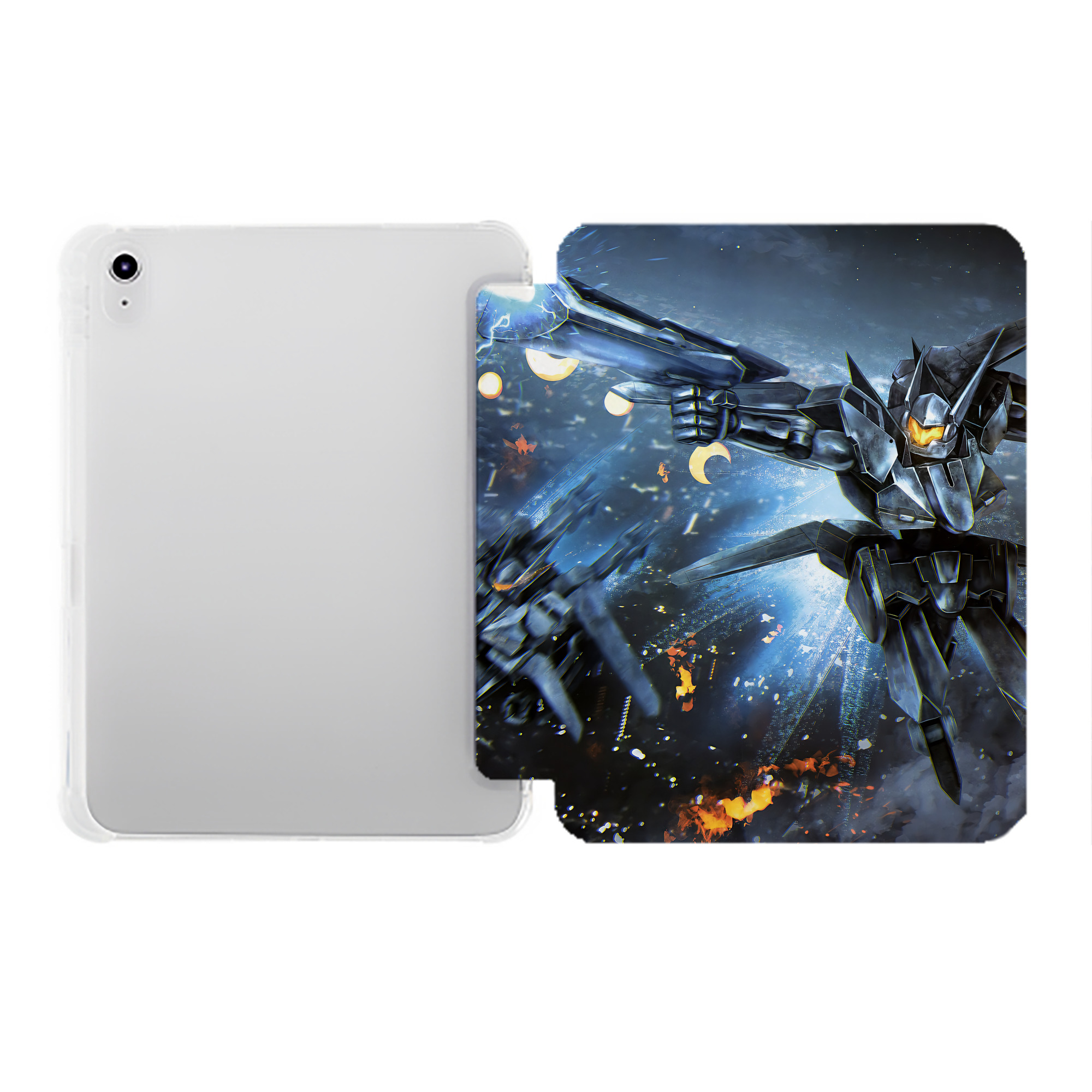 （画像用） 機動戦士ガンダム Mobile Suit Gundam IPad ケース ペン収納付き 三つ折りスタンド PUレザー×シリコン 対応機種9.5/10.5/10.9インチ